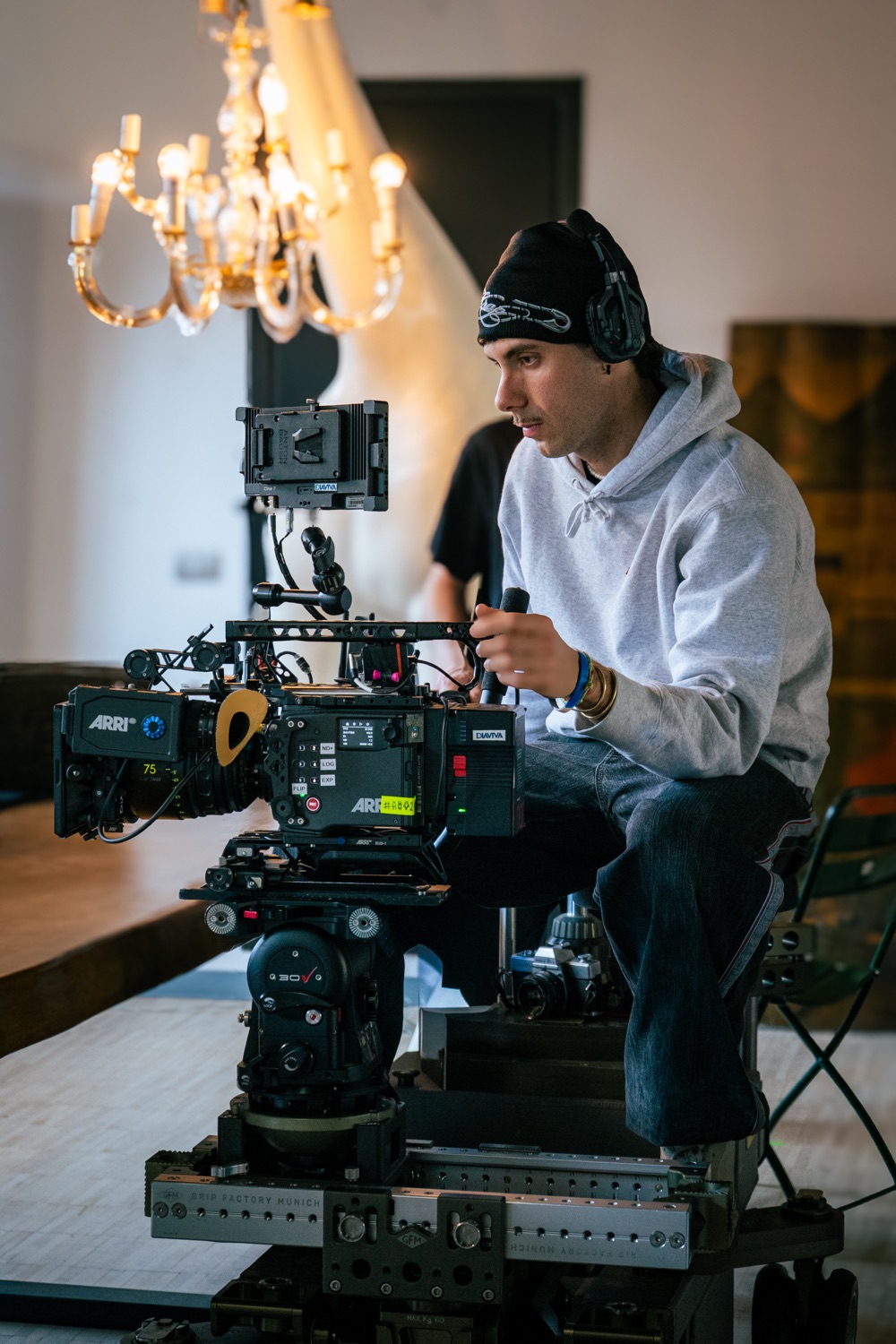 Chandelier on set